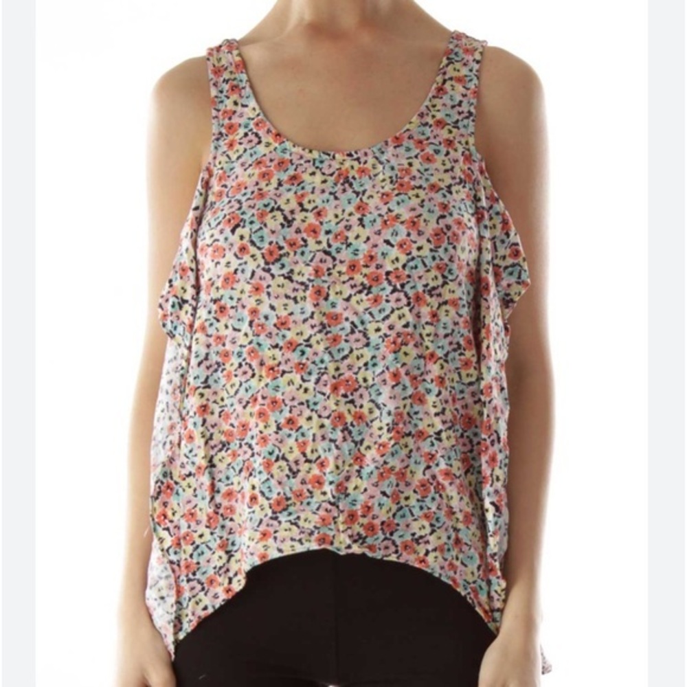 BCBGeneration Multicolor Flower Print Crop top size small